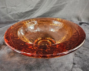 Rare Vintage Fire & Light 10 1/2&quot; Wide Lipped Bowl in the Color Copper
