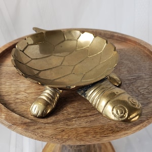 Vintage Brass Turtle Dish