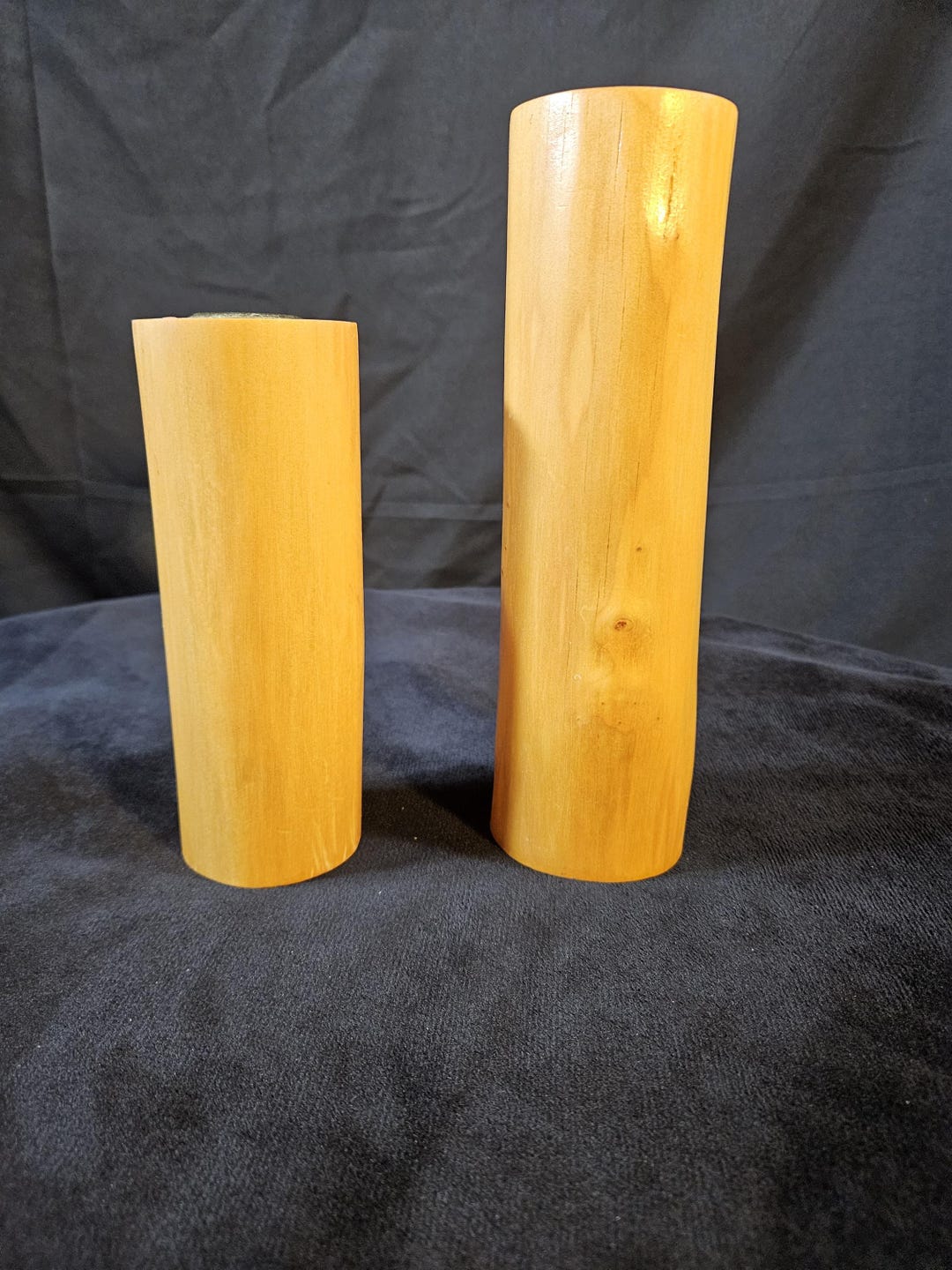 Set of 2 Vintage MCM Graduated Wood Candle Holders - Etsy