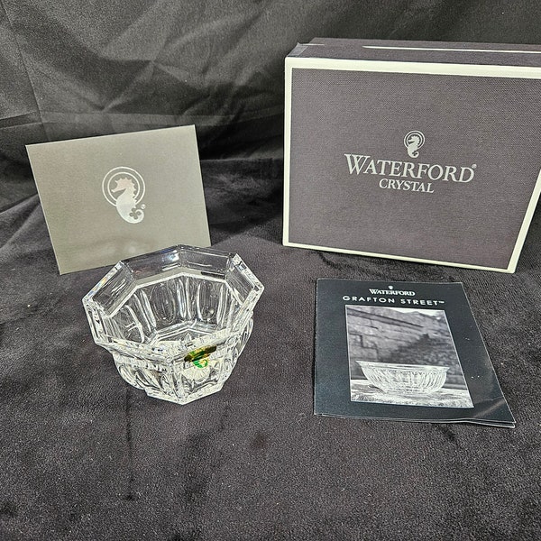 Waterford Lead Crystal Bowl or Votive Holder in the Grafton Street Bolton Pattern.