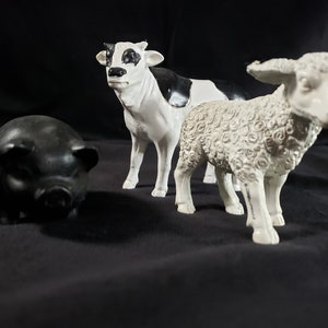 Collection of 3 farm animal figurines