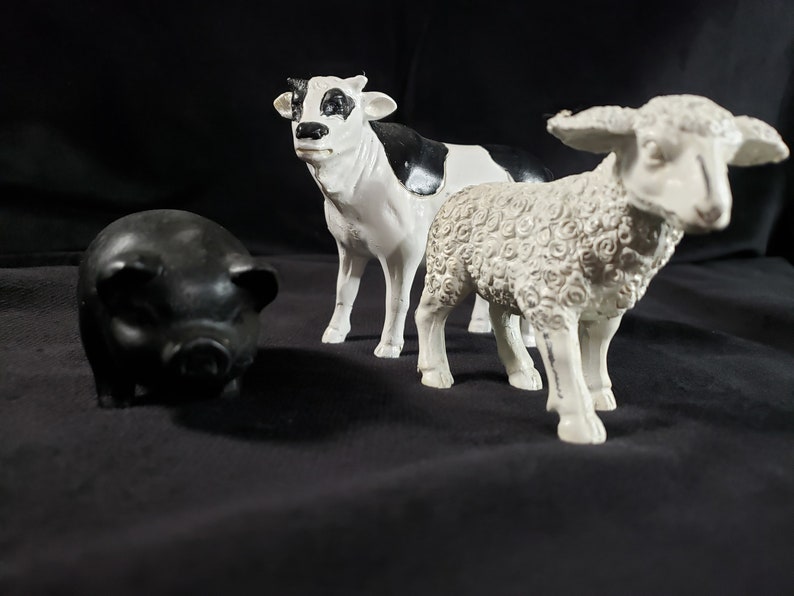 Collection of 3 Farm Animal Figurines Etsy