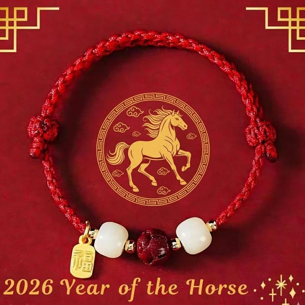 Bestseller 2026 Jade with Lotus Cinnabar Red Bracelet,Good Fortune,Good luck Blessing,Adjustable,giftforher/him,love,mother's day,Fengshui