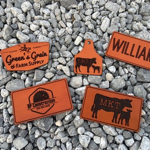 Custom Leather Hat Patch |  Business | Personalized with Your Logo | Personalized Saying | Personalized Business Logo | Brand | Hat | Patch