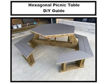 Sechseckiger Picknicktisch Digitale Pläne PDF