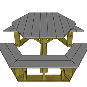 Hexagonal Picnic Table Digital Plans PDF - Etsy