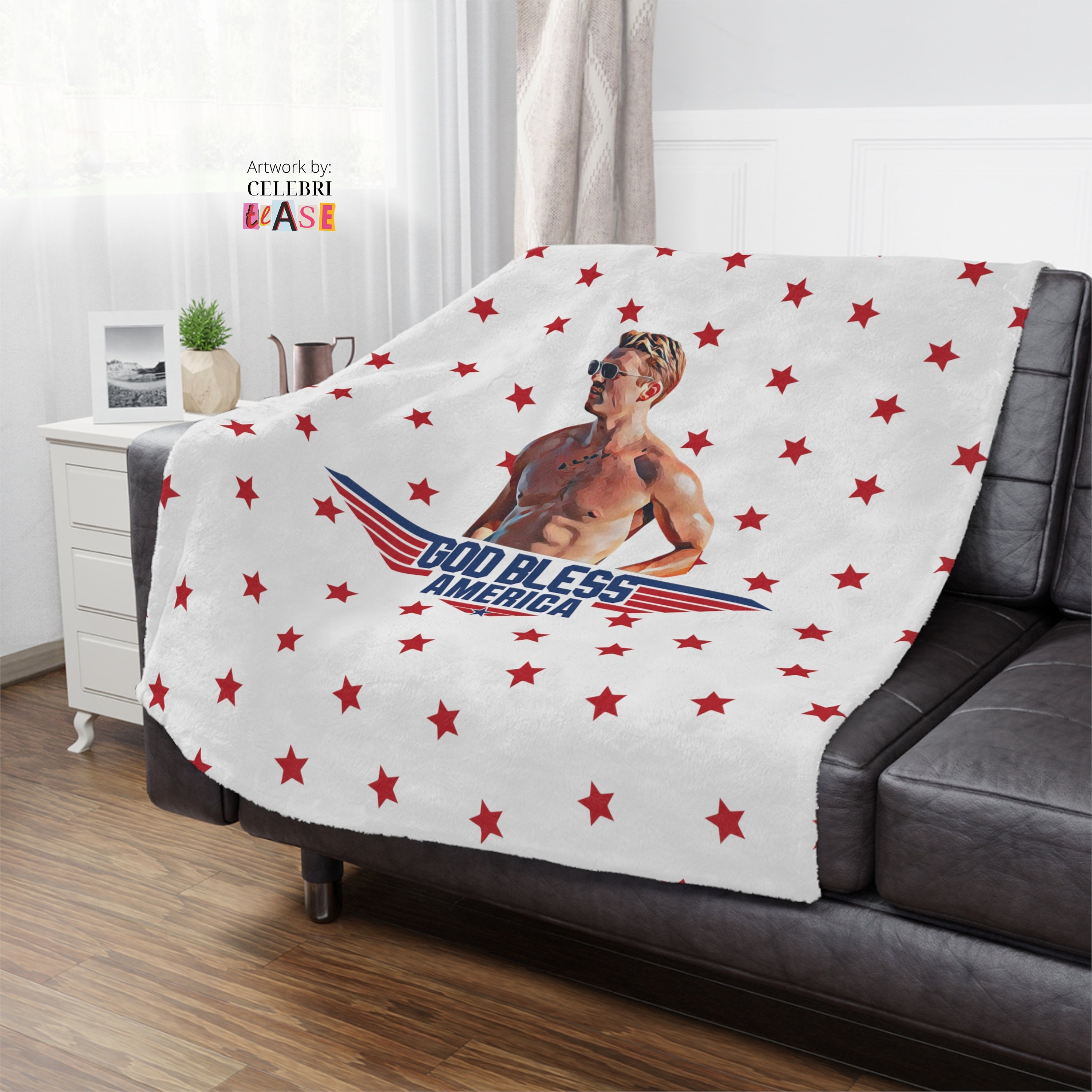 Shirtless Miles Teller Rooster Blanket Funny Gift Idea for Etsy