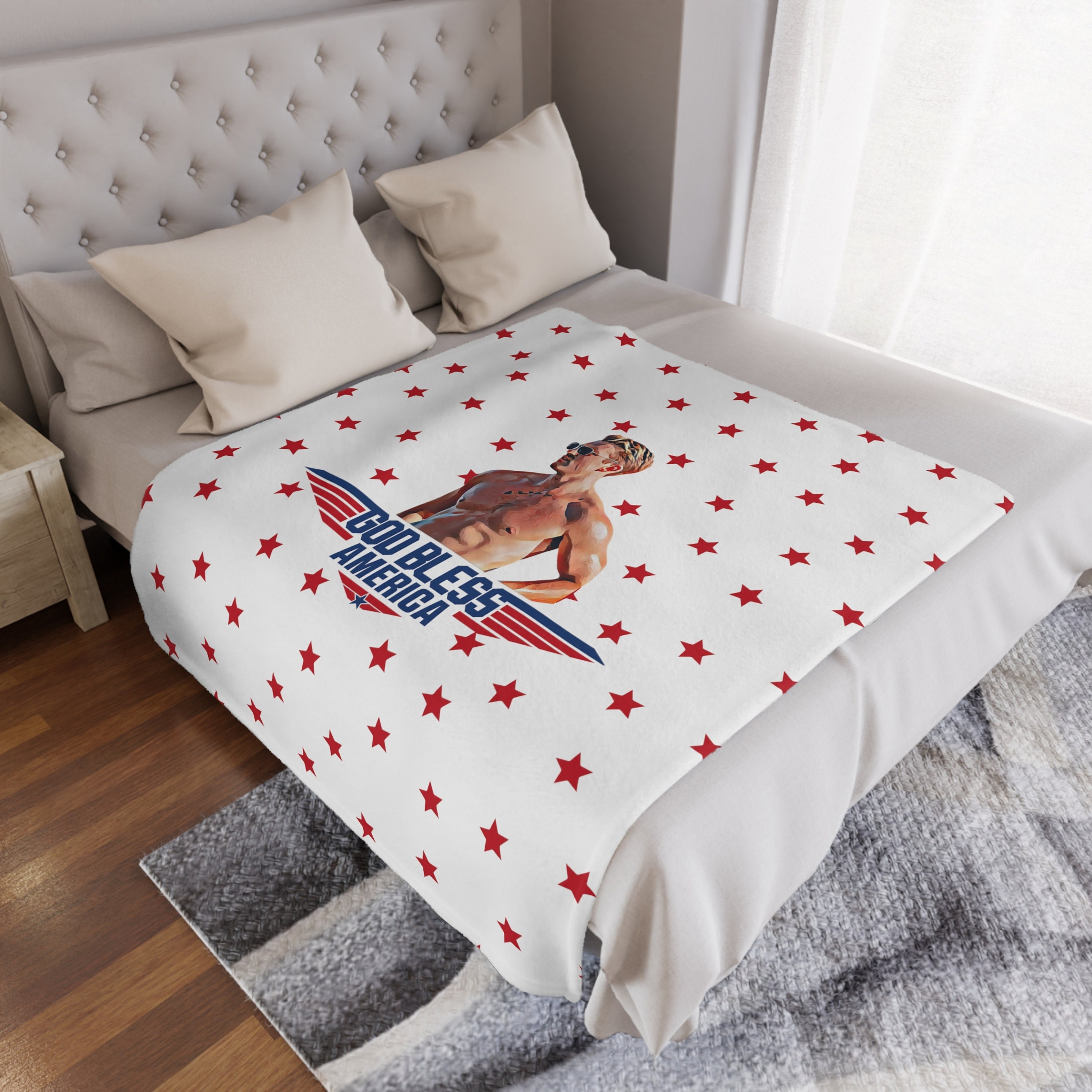 Shirtless Miles Teller Rooster Blanket Funny Gift Idea for Etsy