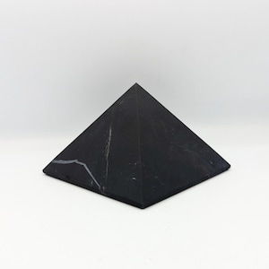 Shungite Pyramid 10cm 4&quot; - Large Shungite for EMFs - Shungite Pyramids - Shungite Crystals