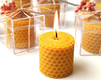 Wedding Candle Favors, Natural gift for wedding, Beeswax candle, Birthday Favor, Anniversary gifts, Bridal Shower Gifts for guest, Sweet 16