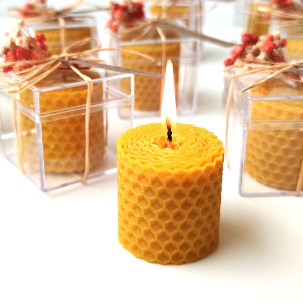 Wedding Candle Favors, Natural gift for wedding, Beeswax candle, Birthday Favor, Anniversary gifts, Bridal Shower Gifts for guest, Sweet 16