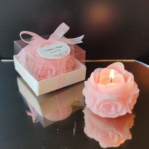 Hochzeitskerzenbevorzugungen, Brautjungfer Bevorzugungen für Gast, Massenbevorzugung für Hochzeit, Partygeschenke, Brautpartygeschenke für Gast, Rosenkerzenbevorzugungen