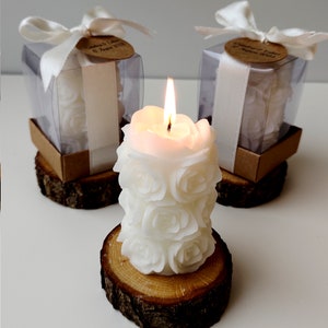 Wedding Candle Favors, Bridal Shower Gifts for guest, Rose Candle Favors, Baby Shower Candle, Birthday gift, Party Gifts, Baptism Party Gift