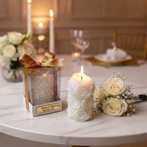 Rose Wedding Candle Favors: Elegant Bridal Shower Gifts, Anniversary ...