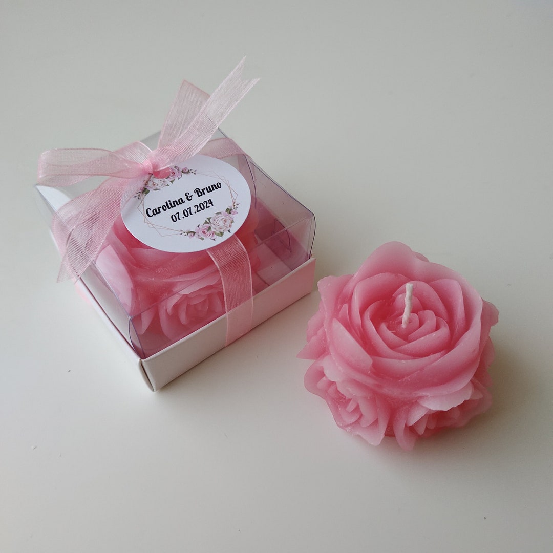 Wedding Candle Favors, Rose Candle Favors, Bridemaid Favors for Guest
