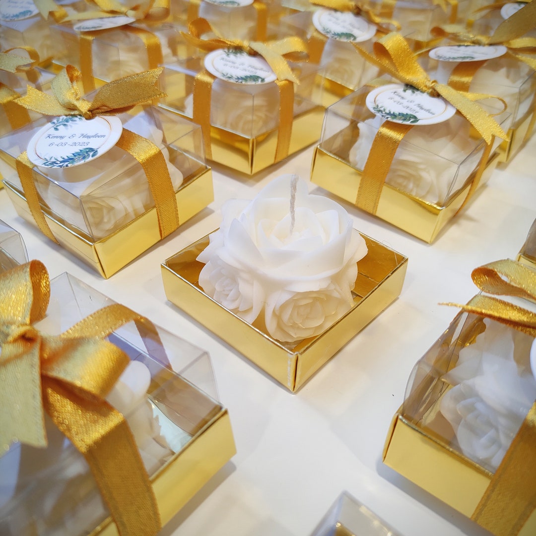 Wedding Candle Favors, Rose Candle Favors, Bridemaid Favors for Guest ...