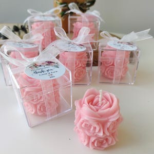 Recuerdos de boda con velas, regalos para invitados al por mayor, obsequio para despedida de soltera, pequeño recuerdo de quinceañera, regalo de quinceañera, velas personalizadas con rosas y flores.