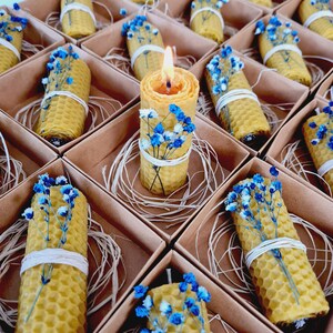 Natural Beeswax Candle Favors: Wedding, Bridal Shower, Sweet16, Christening, Baptism, Communion Gifts image 2