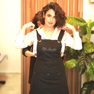 Custom Logo Printed Cosmetology Apron with Pockets