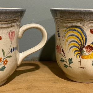 MIKASA Coffee Cups, Fresh Day, Country Market, Vintage, Set of 2, Made in Japan, Drinkware, Mugs