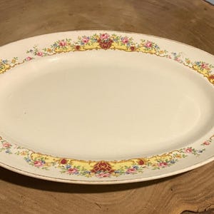 Homer Laughlin Platter, Vintage Floral Gold Trim, Dining & Serving, Trays