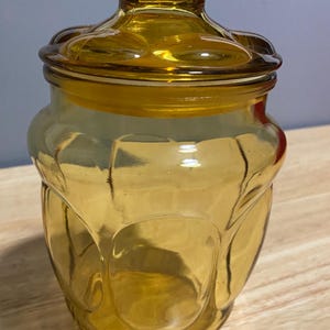 Amber Glass Jar, LE Smith, Bubble Apothecary, Vintage Glass, Glass Jars