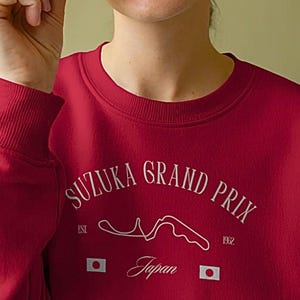 Suzuka Circuit-sweater | Japanse F1-baantrui | Vintage motorsport ronde hals | Suzuka Race Day Esthetiek