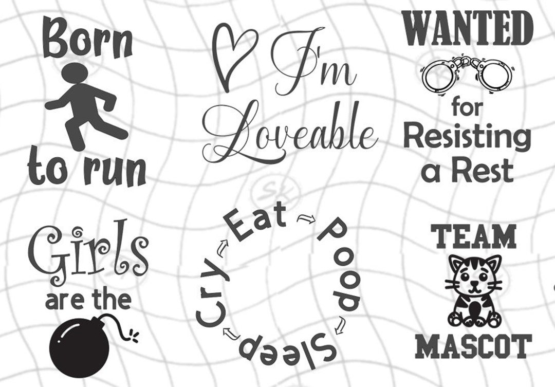 Cute Boy, Girl and Neutral Designs Use on Tshirts, Sleepers, Wall Art