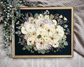 Wedding Bouquet Preservation, Pressed Bridal Bouquet, Preserved Wedding Bouquet, Memorial Service Flower, Pressed Flower Frame