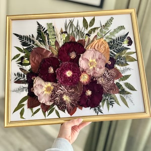 Wedding Bouquet Preservation, Pressed Bridal Bouquet, Preserved Wedding Bouquet, Memorial Service Flower, Pressed Flower Frame image 6