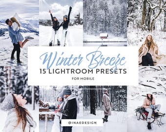 Winter Mobile Lightroom Presets | 15 Winter Breeze Photo Filters for Seasonal Edits | Instagram Filters, Influencer Edits