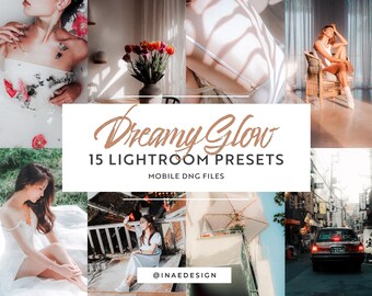 15 Mobile Lightroom Presets - Dreamy Glow | Soft Grainy Aesthetic | Ethereal &  Light-Enhancing Edits for Instagram