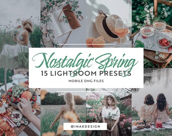 15 Mobile Lightroom Presets - Nostalgic Spring | Soft, Grainy & Low Contrast Edits for Instagram