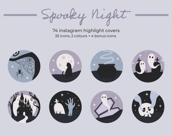 74 Spooky Night Instagram Highlight Covers for Halloween 2026, Magical and Dark Story Highlight Icons, Spooky Social Media Icons