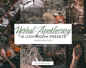 15 Dark Botanical Mobile Lightroom Presets - Herbal Apothecary | Witchcore & Earthy Photo Filters for Instagram