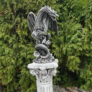 Concrete dragon, Statue dragon, Dragon on the rock, Outdoor Statue, For gift