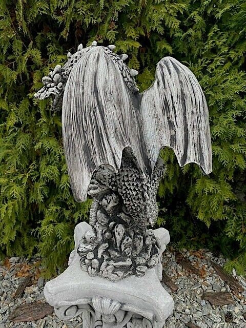 Concrete Dragon Statue Dragon Dragon on the Rock Outdoor - Etsy
