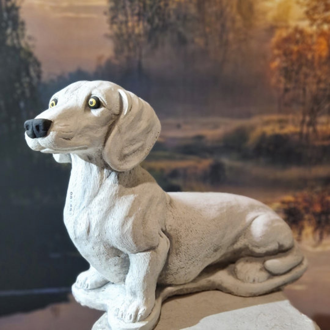 Dachshund Statue Dog Sculpture Concrete Dachshund Figurine Pet Memorial