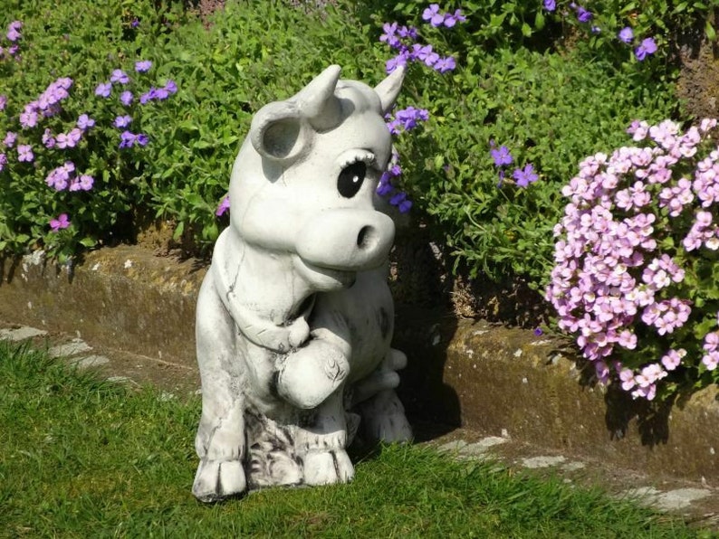 Concrete Cow Figure of A Cow Concrete Cow Statues Farmhouse Etsy