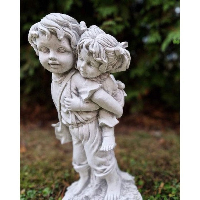 Children Figure Boy and Girl Statue Concrete Kids Sculpture Etsy
