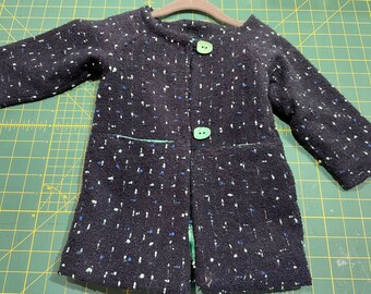 Toddler’s Wool/Cotton Coat with Pockets and Lining