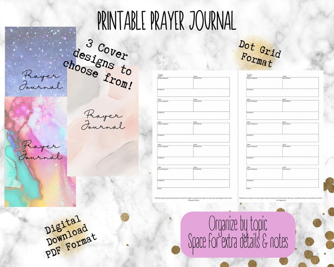 Grid Scripture Journal Digital Printable Prayer Journal With Dot-grid Format, Resolution ...