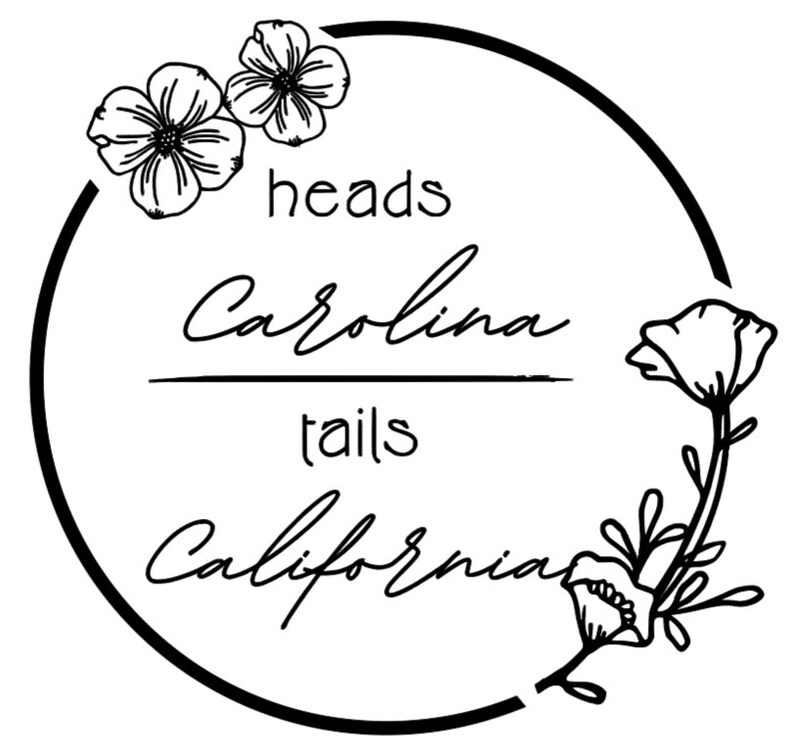 Heads Carolina Tails California PNG ONLY Etsy
