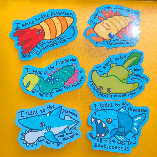 Ancient Animal Stickers – Paleo Time Travel Set (Devonian, Cambrian & More!)