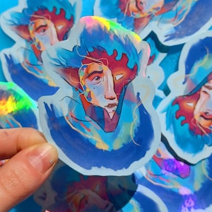 Viktor Arcane Sticker | 2.5” Glossy Rainbow Holographic Vinyl |