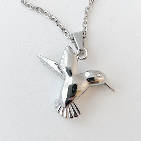 Hummingbird memorial urn charm necklace