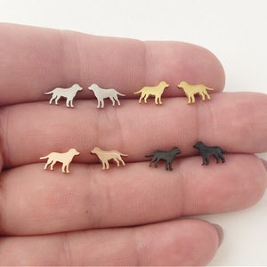 Labrador Retriever Dog stud earrings, gold, rose gold, silver, black