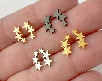 Sterling Silver Star Earrings In Silver Or Rose Gold - Foto 6