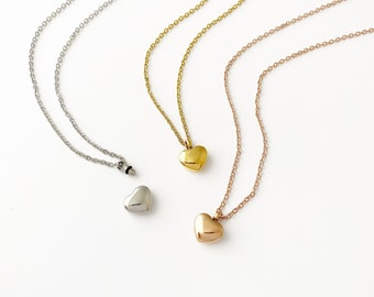Heart memorial urn charm necklace - silver, gold, rose gold