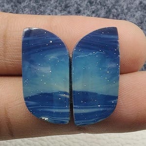 Gorgeous AAA ±++Leland Blue Peair Leland Blue Cabochon Michigan leland Flat Back Jewelry Earrings making gemstone Size 25×12x4mm 26crt A#350